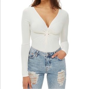 Topshop long sleeve twist bodysuit